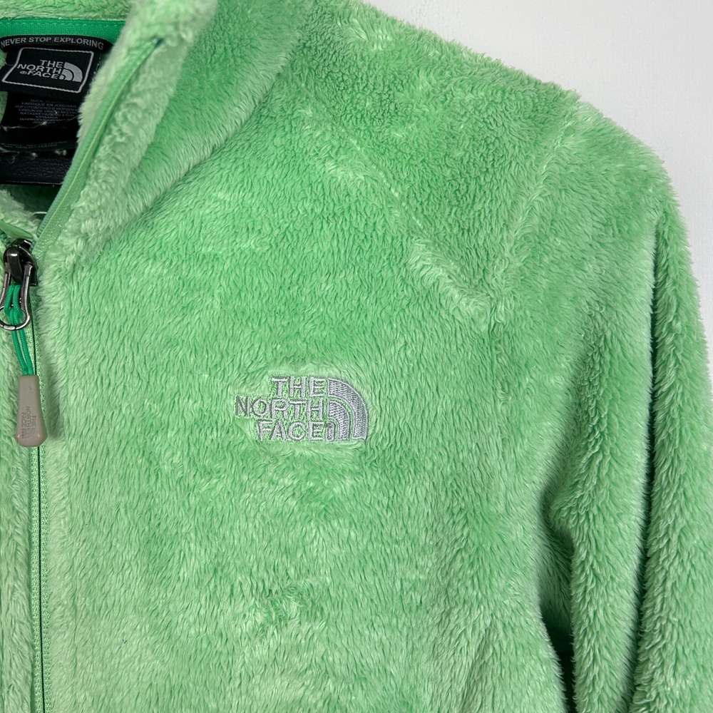 The North Face Plush Fleece Jacket Womens S Monkey Fleece Fuzzy Full Zip Green - Picture 5 of 7